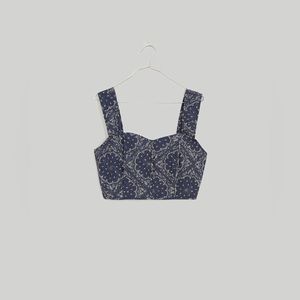 NWT Women’s Madewell Quilted Sweetheart Crop Top, Size 10